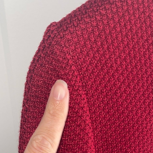 ST. JOHN Santana Red Knit One-Button Blazer Jacket Gunmetal Hardware Size 4 - Picture 7 of 11